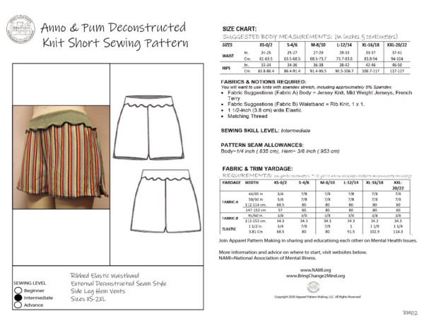 Deconstructed Knit Short Sewing Pattern-**CLEARANCE SALE** - Image 3