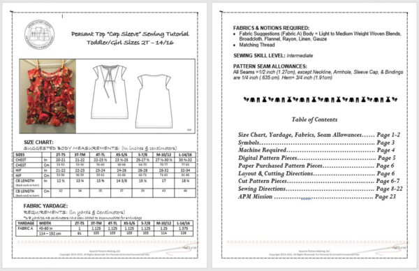 Cap Sleeve Peasant Top Sewing Pattern - Image 8