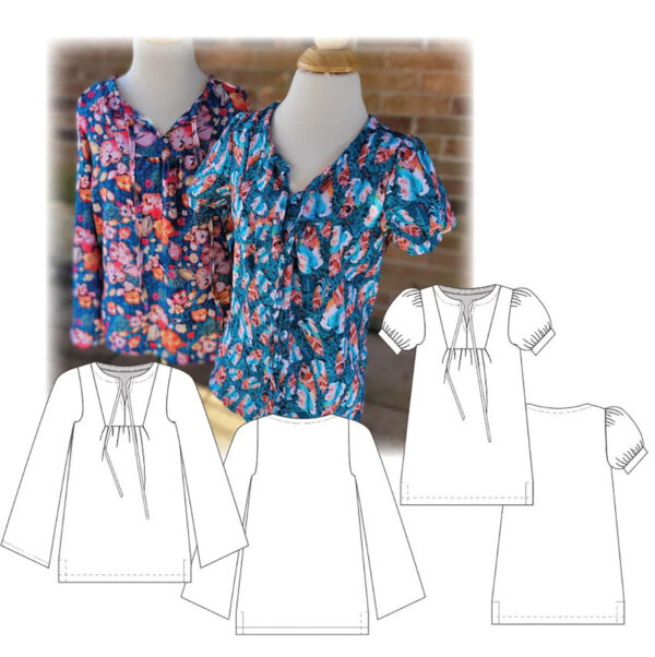 Long & Short Sleeve Peasant Top Add-on Sewing Pattern - Image 2