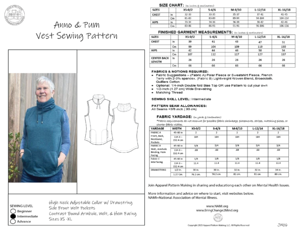 High Neck Vest Sewing Pattern