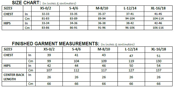 JM06 Size Chart Info